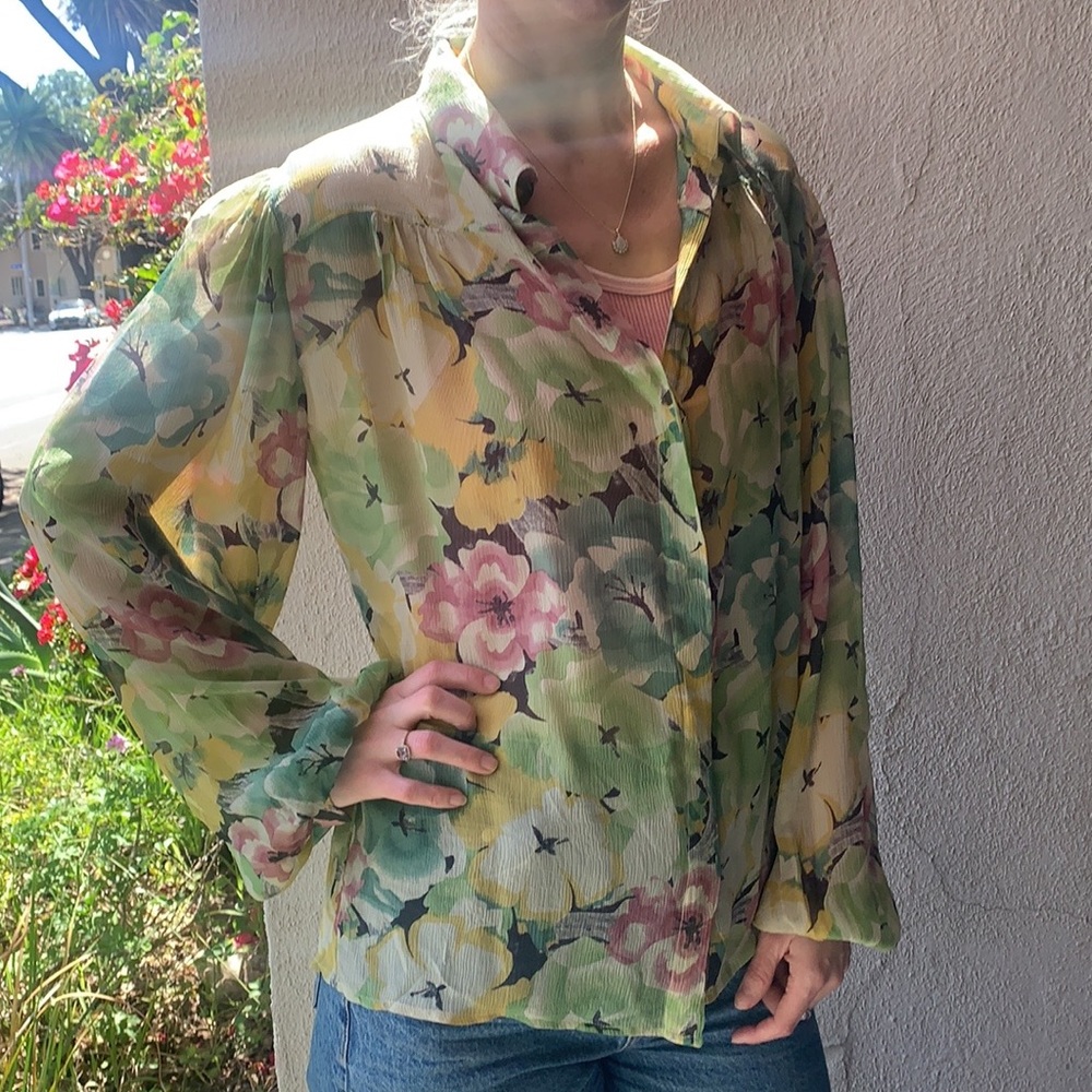 Floral silk blouse